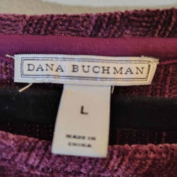 Dana Buchman Ribbed Knit Tunic Sweater Size Large Maroon Long Sleeve Top - Picture 7 of 8